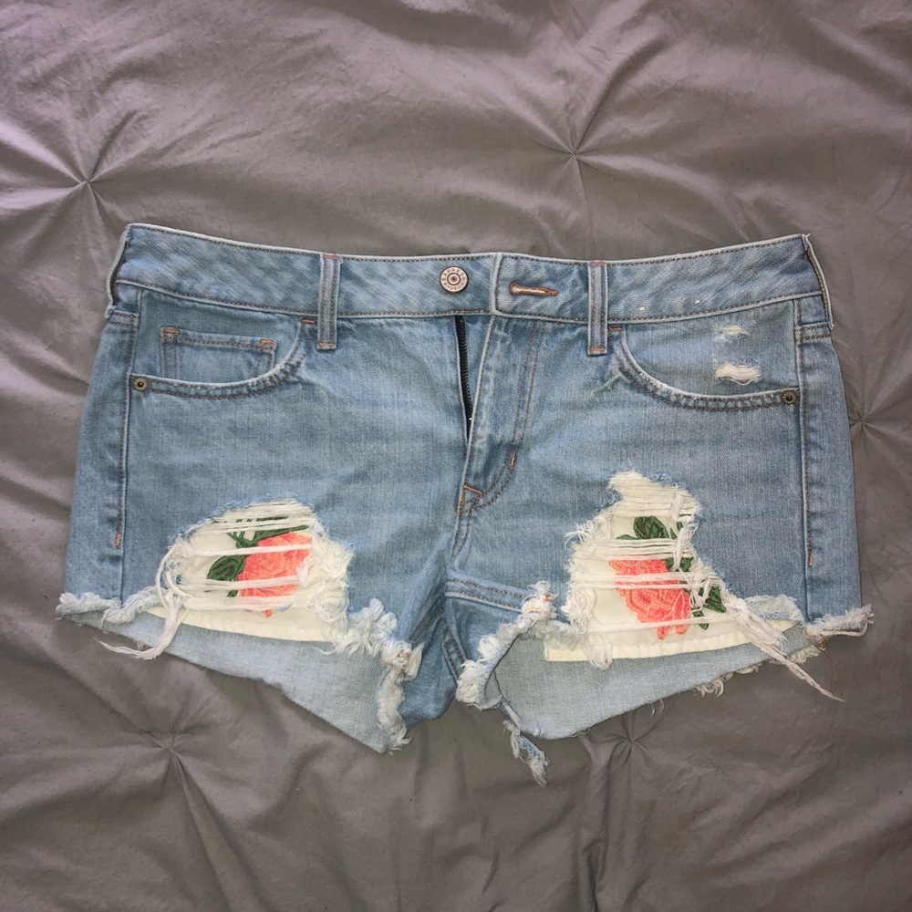 Express Jean Shorts w/ floral pattern